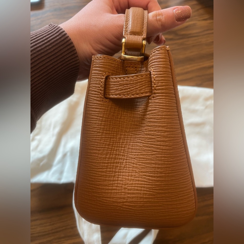 NWT Parisa Wang Madison Micro Top Handle in Chestnut with Gold Hardware - Picture 4 of 10